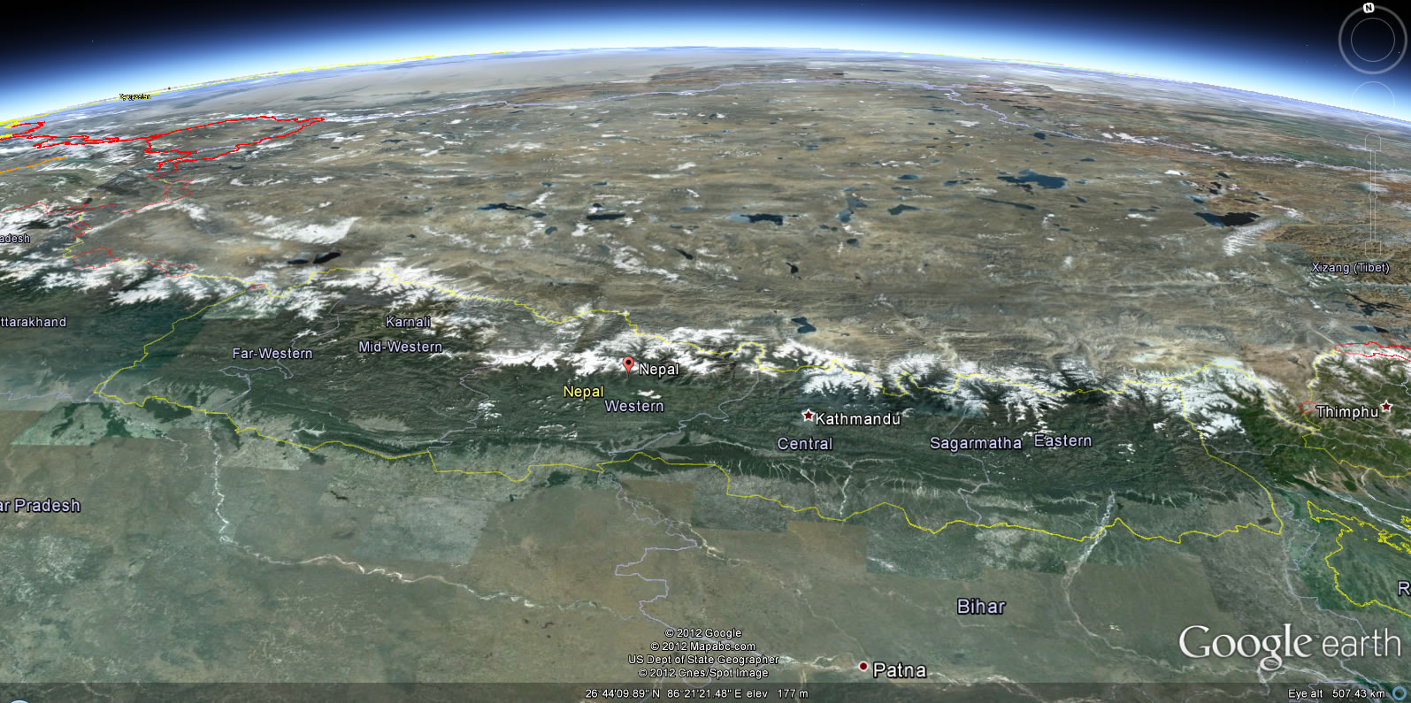 Nepal yerkure haritasi